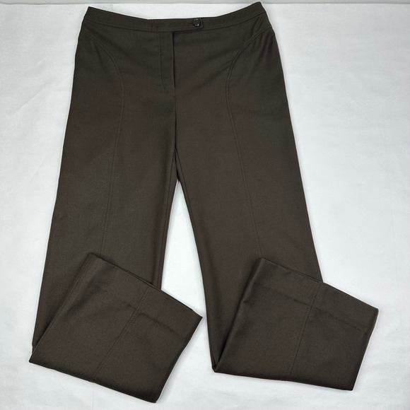 Valentino Brown Wide Leg Designer Trousers Pants Womens Size 6